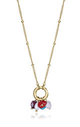 Pozlacený dámský náhrdelník s kamínky Chic 14157C01019