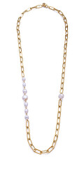 Půvabný pozlacený náhrdelník s perlami Chic 14093C01012