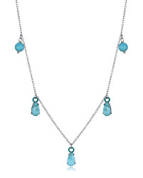 Pôvabný strieborný náhrdelník s príveskami Elegant 13197C000-93