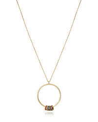 Slušivý pozlátený náhrdelník s farebnými kryštálmi Elegant 13084C100-39