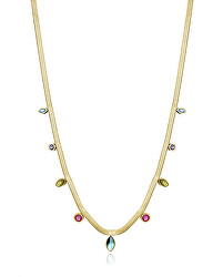 Slušivý pozlátený náhrdelník s kubickými zirkónmi Chic 15138C01012
