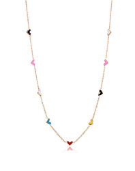 Slušivý pozlacený náhrdelník se srdíčky Fashion 15138C01012