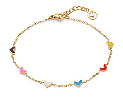 Schickes vergoldetes Armband mit Herzen San Valentín 14001P01012