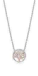 Stříbrný bicolor náhrdelník Strom života Elegant 85028C100-30