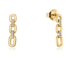 Stilvolle vergoldete Ohrringe mit Zirkonen Elegant 13137E100-30