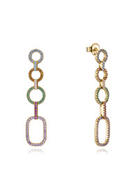 Trendy orecchini placcati in oro con zirconi Elegant 13110E100-39