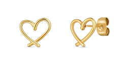 Orecchini minimalisti placcati oro Cuoricini Emery Gold