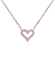 Romantický ocelový náhrdelník s krystaly Rose Gold Stipe