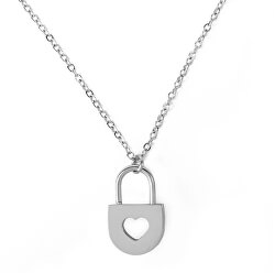 Romantický ocelový náhrdelník Secret Silver