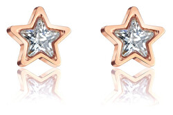 Játékos bronz fülbevaló Csillagok kristályokkal VE1129R