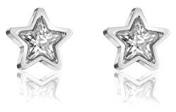Hravé ocelové náušnice Hvězdy s krystaly VE1129S