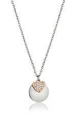 Romantický ocelový bicolor náhrdelník s krystaly VN1100SR