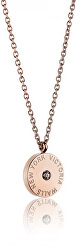 Růžově pozlacený ocelový náhrdelník VN1052R