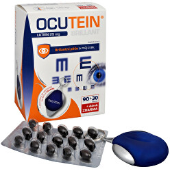 Ocutein Brillant Lutein 25 mg 90 tob. + 30 tob. ZDARMA + ubrousek na brýle ZDARMA - SLEVA - poškozená krabička