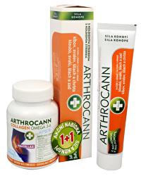 Arthrocann Collagen Omega 3-6 Forte 60 tbl. + Arthrocann - gel z konopí s koloidním stříbrem na klouby, svaly, šlachy 75 ml