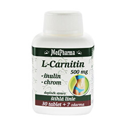L-Carnitin 500 mg + inulin + chrom 30 tbl. + 7 tbl. ZDARMA