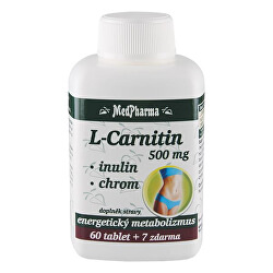L-Carnitin 500 mg + inulin + chrom 60 tbl. + 7 tbl. ZDARMA