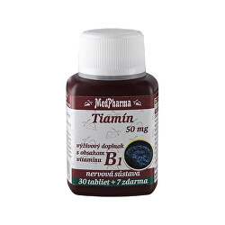 Thiamin 50 mg – doplněk stravy s obsahem vitamínu B1 30 tbl. + 7 tbl. ZDARMA