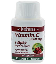 Vitamín C 1000 mg s šípky prodloužený účinek 30 tbl. + 7 tbl. ZDARMA