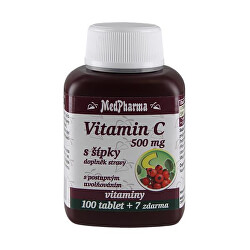 Vitamín C 500 mg s šípky prodloužený účinek 100 + 7 tablet ZDARMA
