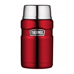 Style Termoska na jídlo se šálkem - červená 710 ml