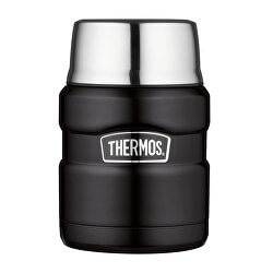 Thermos Style pentru alimente cu lingură pliantă și cupă - negru mat 470 ml