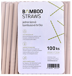 Bambusové slamku 12 mm x 23 mm bag 100 ks