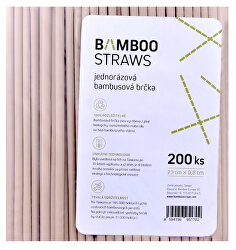Bambusové slamku 8 mm x 23 mm bag 200 ks