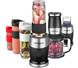 Fresh&Nutri smoothie mixér, chopper, mlýnek, 700W + láhve 2 x 570 ml + 400 ml černý SM3390