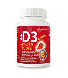 Vitamín D3 pro děti 400IU - jahoda 30 tbl.