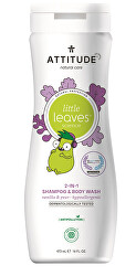 Detské telové mydlo a šampón (2 v 1) Little Leaves s vôňou vanilky a hrušky 473 ml