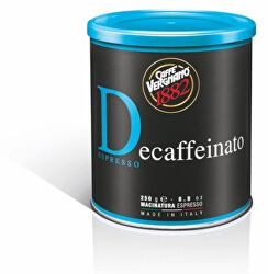 Káva mletá Vergnano Dec bezkofeinová 250 g - SLEVA - promáčknutá plechovka