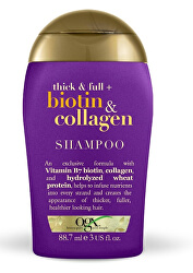 Șampon cu biotină și colagen 88 ml mini, pentru un păr mai des și mai mai voluminos