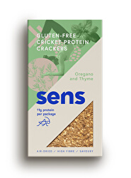 SENS Protein bezlepkové krekery s cvrčky múkou - Oregano & Tymián 50 g
