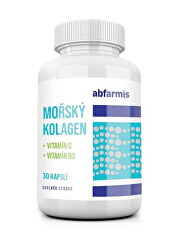 Mořský kolagen + vitamín C + vitamín B3, 30 kapslí