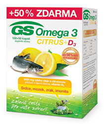 GS Omega 3 Citrus + D3 100+50 kapslí