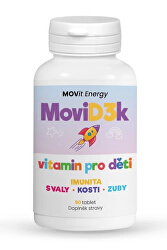 MoviD3k - vitamín D3 pre deti, 800 IU, 90 tabliet s príchuťou pomaranča