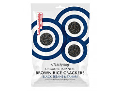 Japonské krekry z hnedej ryže s čiernym sezamom a tamari BIO 40 g