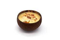 SLEVA - Svíčka v kokosu - vůně Vanilla, caramel