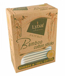 Natural Bamboo vatové tyčinky v papírové krabičce 200 ks