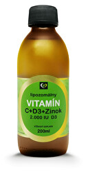 Lipozomální vitamín C + D3 + zinek 200 ml