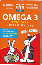 Kids Omega 3 + vitamín D, E 30 kapslí