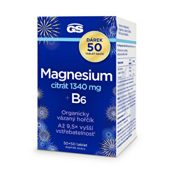 GS Magnesium citrát 1340 mg + B6 50 + 50 tablet ZDARMA