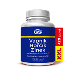 GS Vápník hořčík zinek 130 + 20 tablet XXL