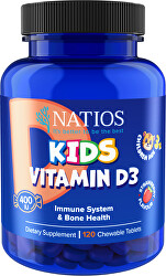 Kids Vitamin D3 400 IU 120 jahodových tabletek