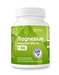 Magnesium bisglycinát 950 mg + B6 150 kapslí
