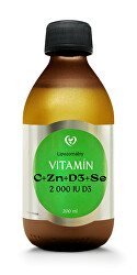 Lipozomální vitamín C + D3 + zinek + selen 200 ml