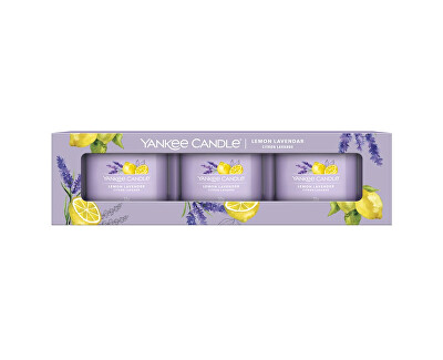 Sada votivních svíček ve skle Lemon Lavender 3 x 37 g