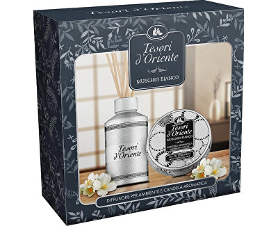 White Musk - difuzér s vonnými tyčinkami 250 ml + svíčka 109 g