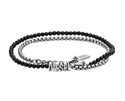 Dvojitý unisex náramek z oceli a achátu DX1542040